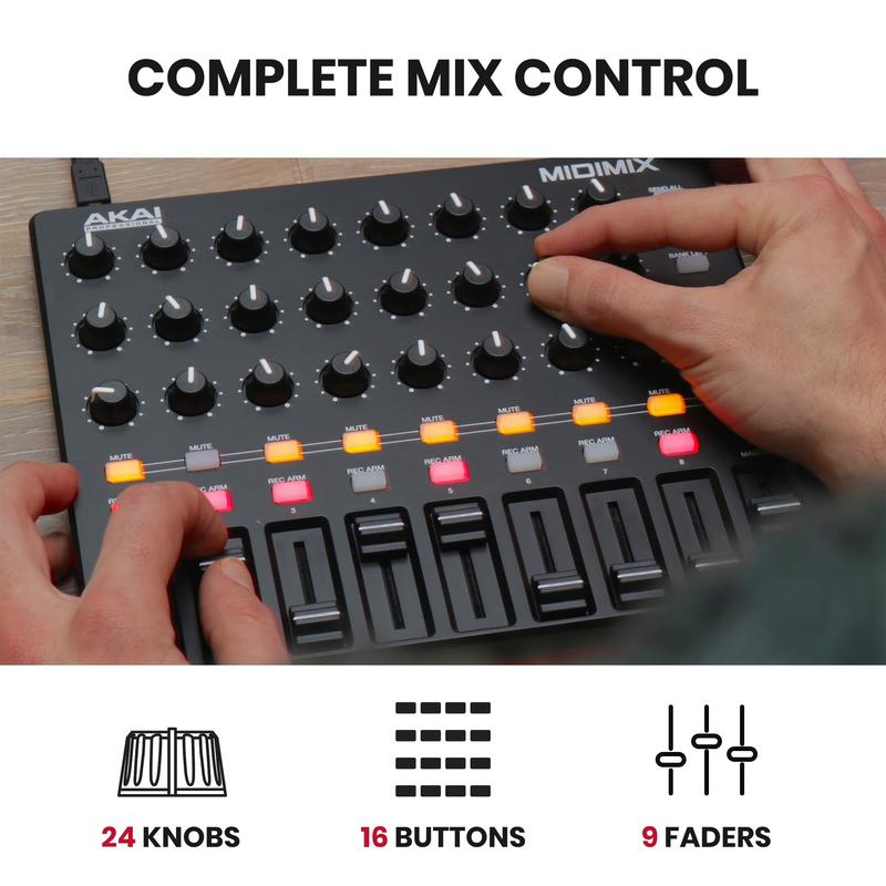 Controlador MIDI USB e Mixer AKAI Professional MidiMix
